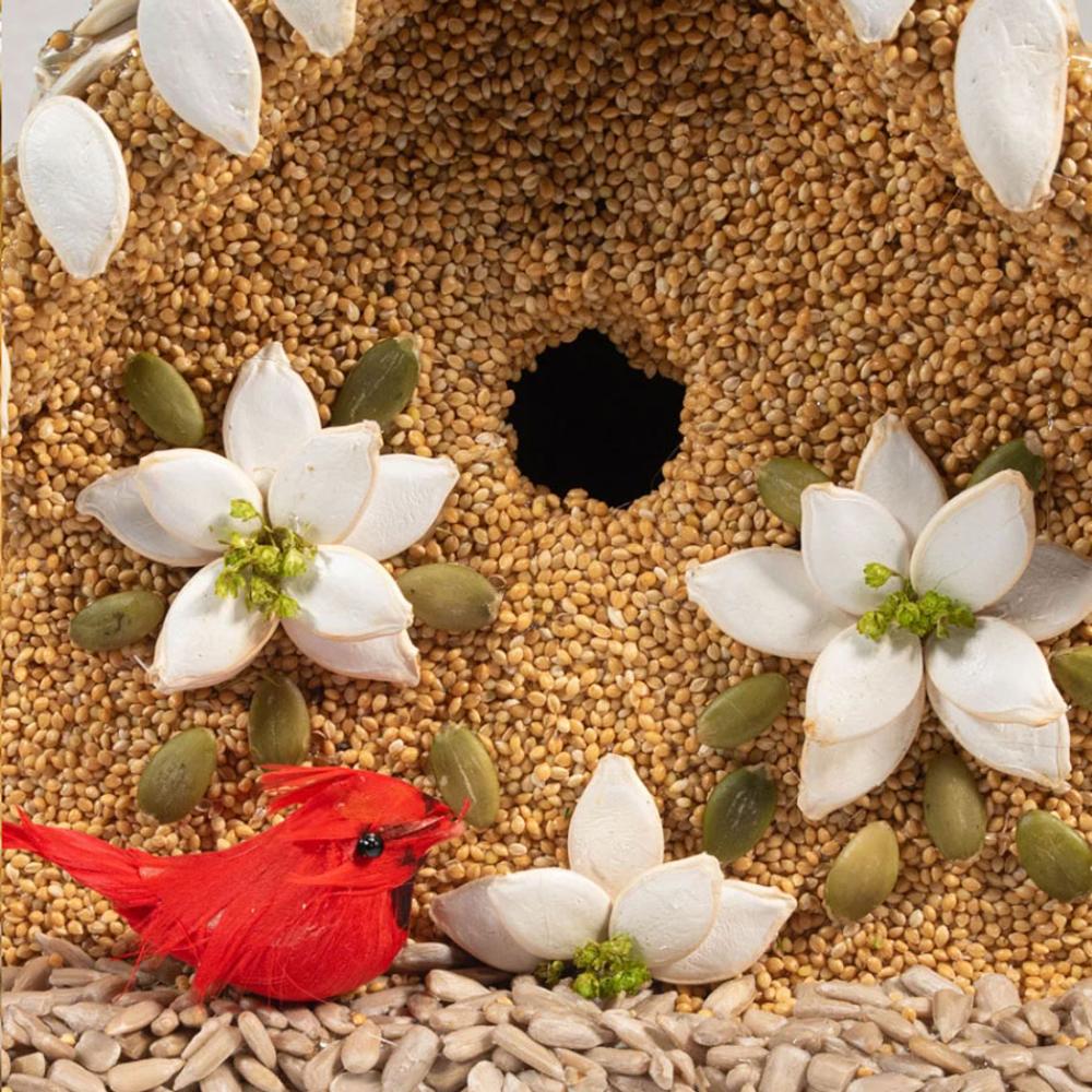 Winter Poinsettia Bird Seed House