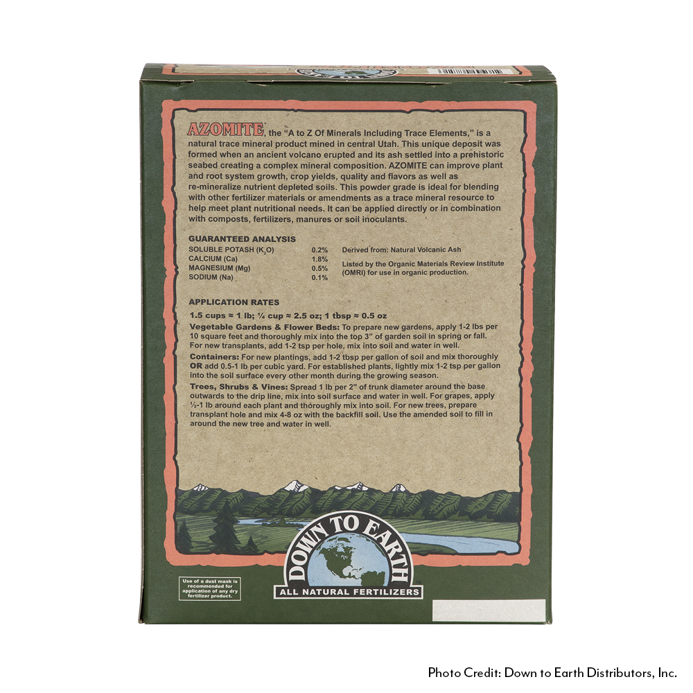 Down to Earth All Natural Azomite® Slow Release Trace Minerals 5 lb. 0-0-0.2