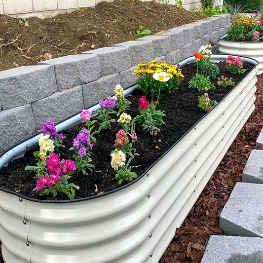 Vego Garden® 17-Inch 9 In 1 Modular Metal Raised Bed (White)