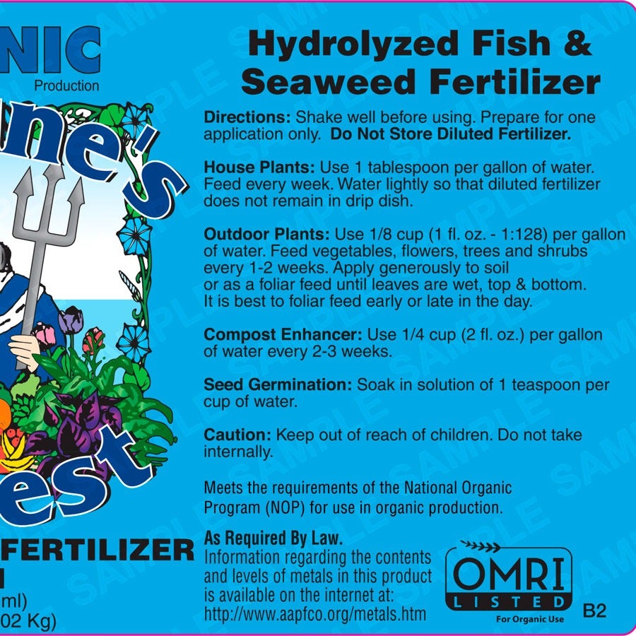Neptune's Harvest Organic Fish & Seaweed  (2-3-1) Fertilizer 36 oz.