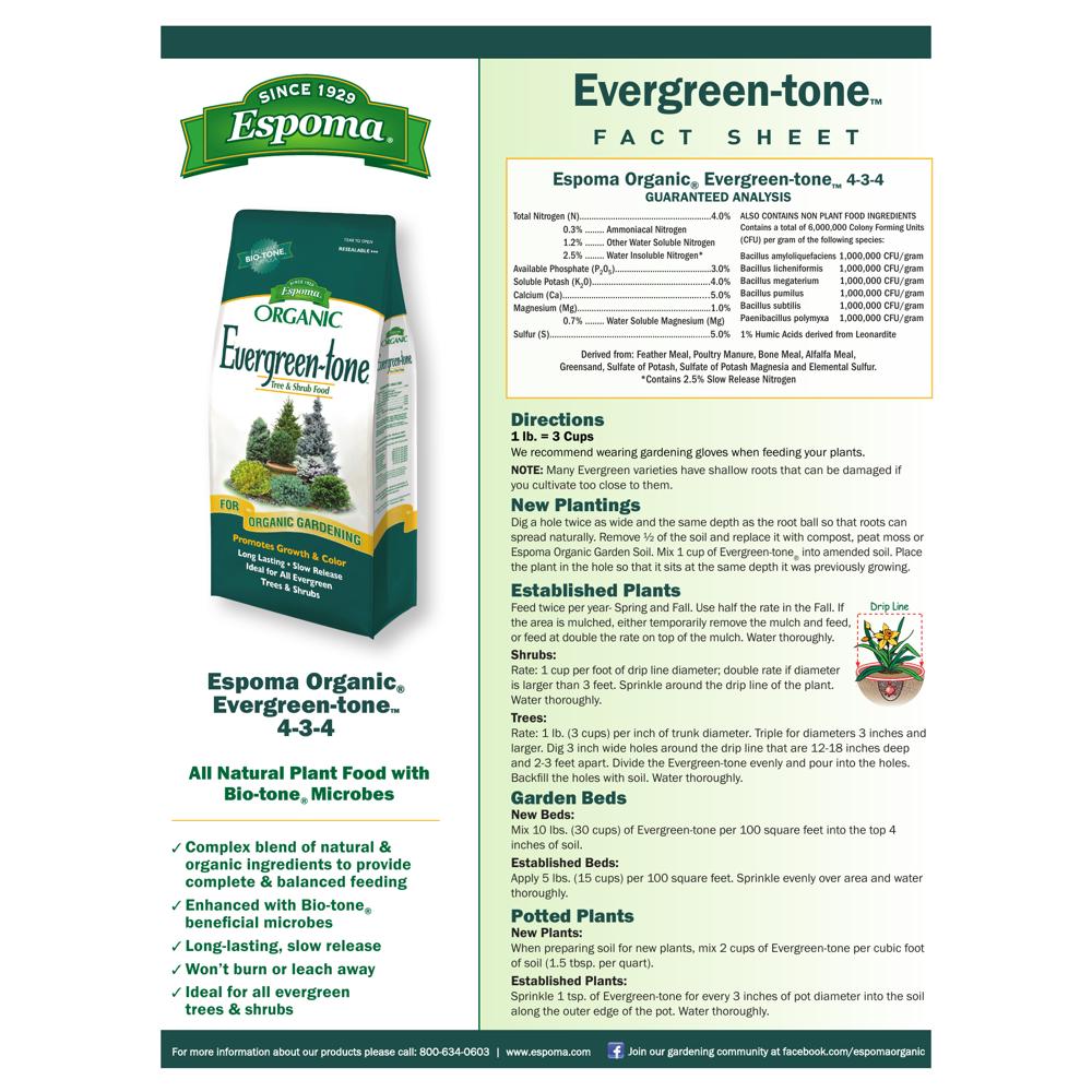 Espoma Organic® Evergreen-tone® Tree & Shrub Food